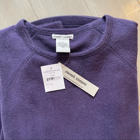 NWT Sweet Romeo Women’s Purple Raglan Sweater - S 💜 - Picture 6 of 10